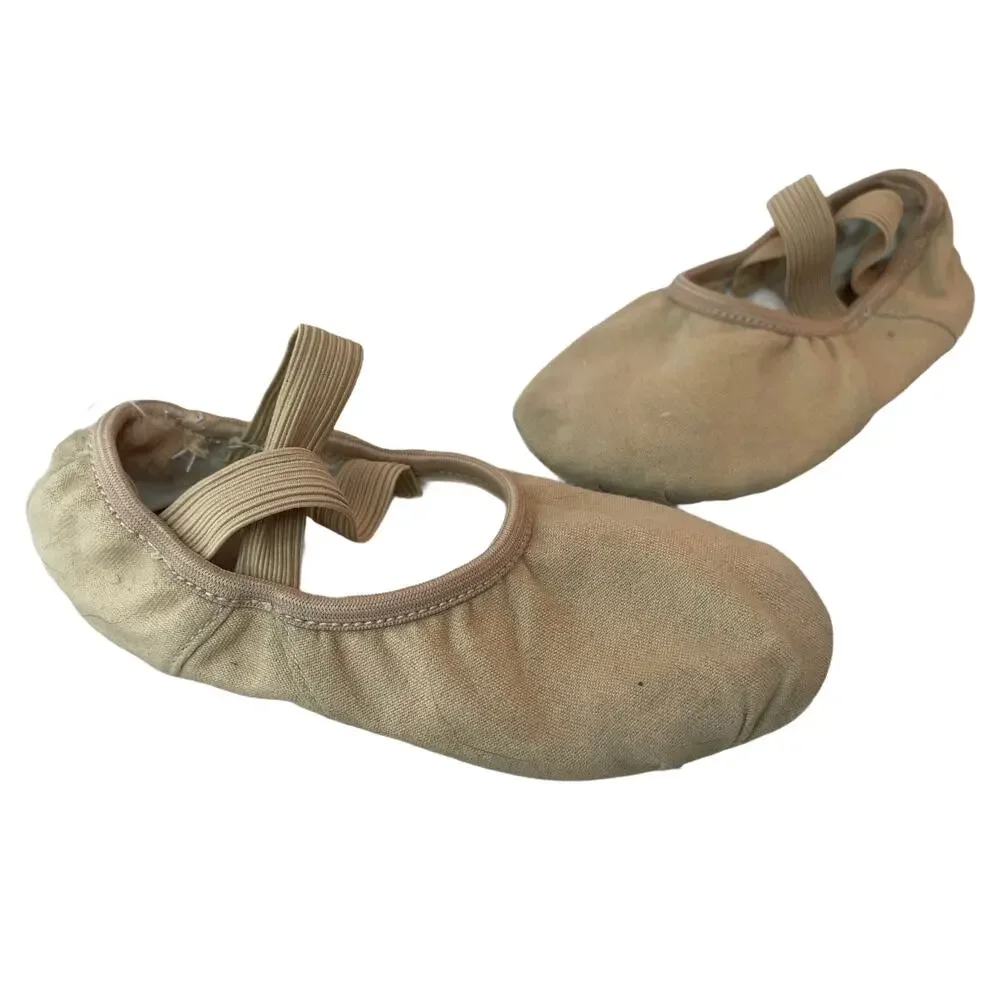 Tan Ballet shoes cloth and elastic size 8.5